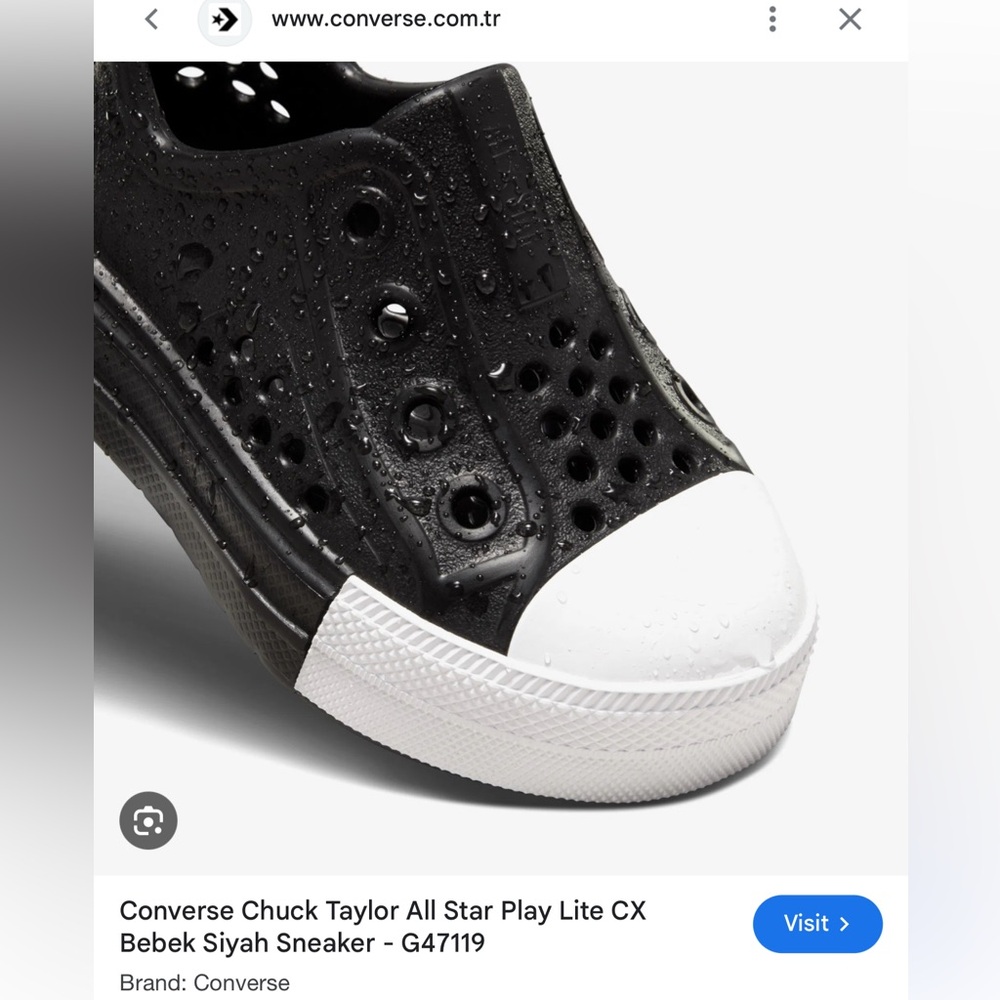 NWT Converse Chuck Taylor All Star Play Lite Black White Slip-On Rubber Sneakers - Picture 4 of 12